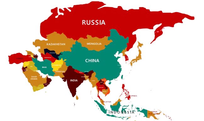 mapa da Ásia